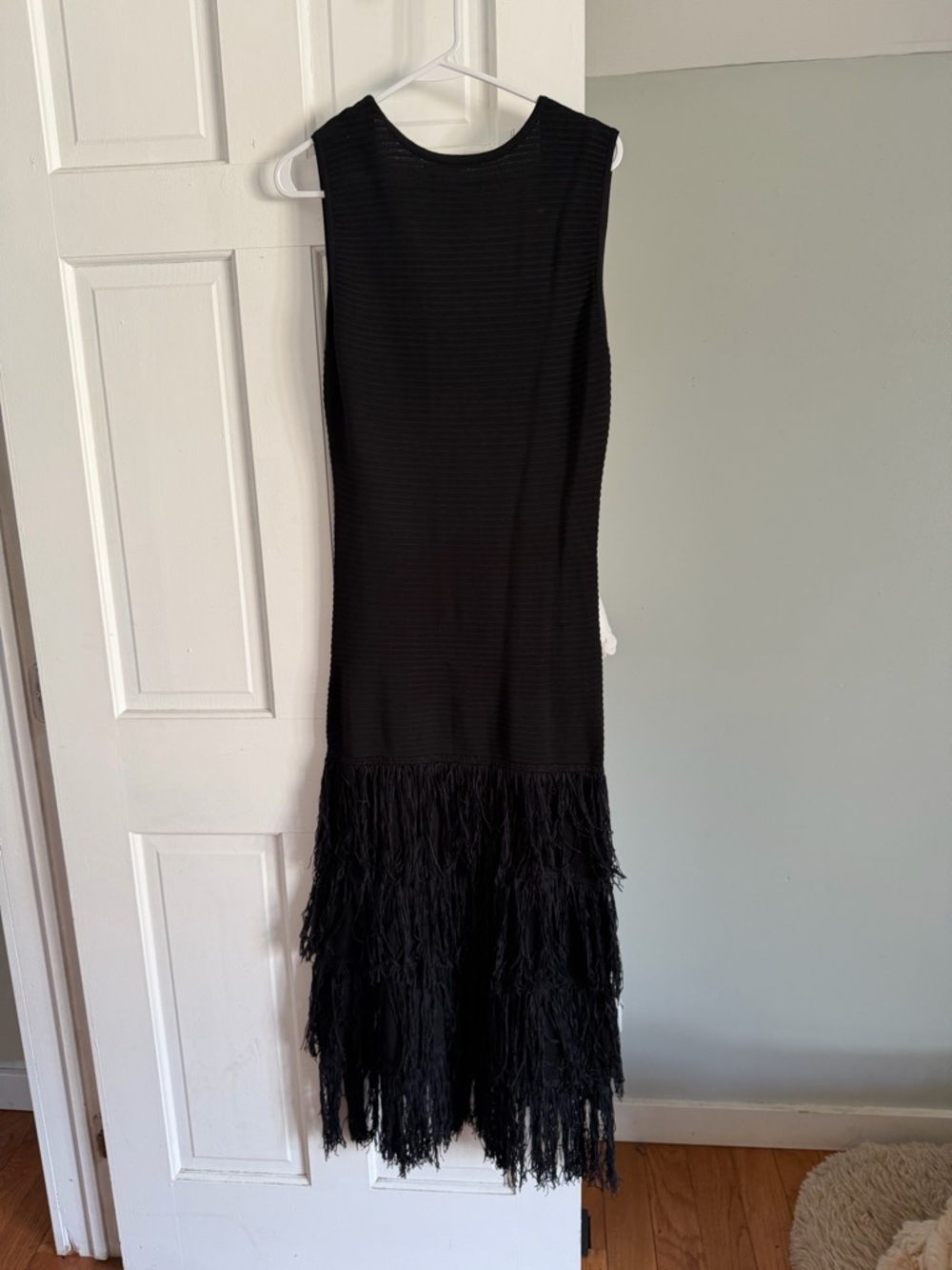 Black Fringe Midi Dress